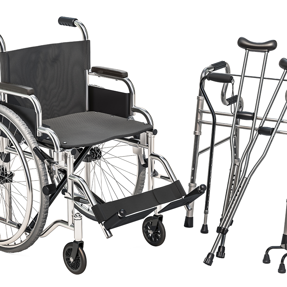 wheelchair, crutches and walker